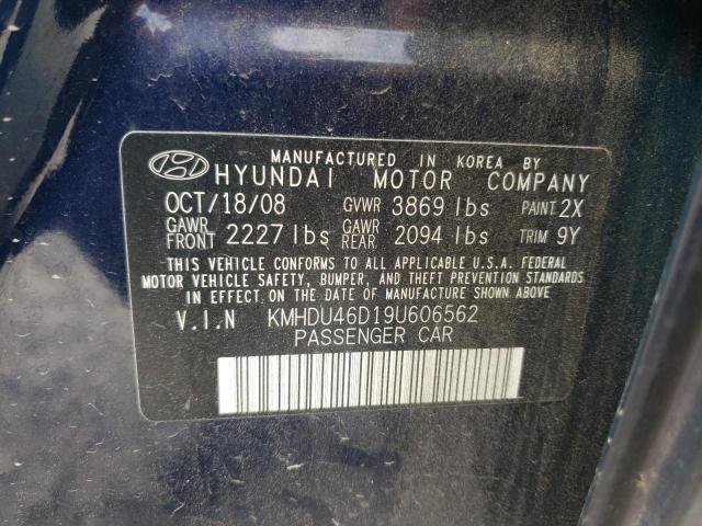 Photo 9 VIN: KMHDU46D19U606562 - HYUNDAI ELANTRA GL 