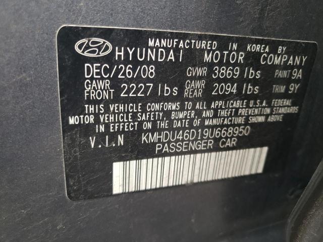 Photo 11 VIN: KMHDU46D19U668950 - HYUNDAI ELANTRA 