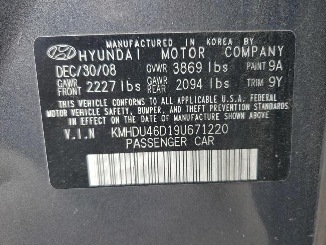 Photo 11 VIN: KMHDU46D19U671220 - HYUNDAI ELANTRA GL 