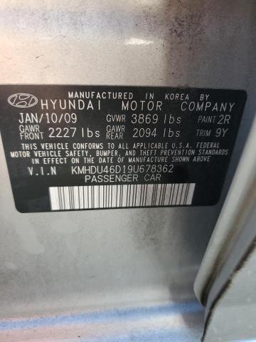 Photo 11 VIN: KMHDU46D19U678362 - HYUNDAI ELANTRA GL 