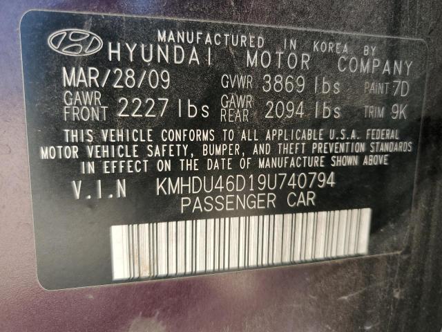 Photo 11 VIN: KMHDU46D19U740794 - HYUNDAI ELANTRA 