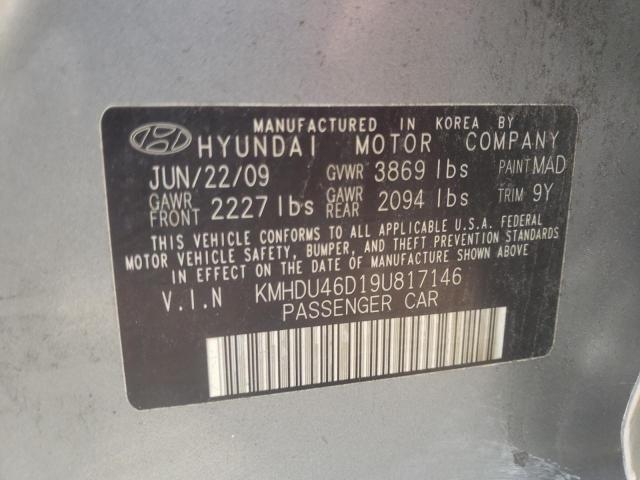 Photo 9 VIN: KMHDU46D19U817146 - HYUNDAI ELANTRA GL 