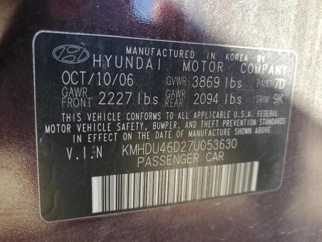 Photo 11 VIN: KMHDU46D27U053630 - HYUNDAI ELANTRA 