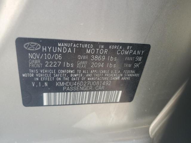 Photo 12 VIN: KMHDU46D27U081492 - HYUNDAI ELANTRA 