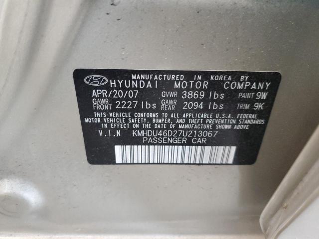 Photo 11 VIN: KMHDU46D27U213067 - HYUNDAI ELANTRA 