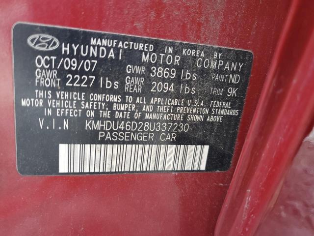 Photo 11 VIN: KMHDU46D28U337230 - HYUNDAI ELANTRA GL 