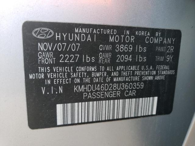 Photo 11 VIN: KMHDU46D28U360359 - HYUNDAI ELANTRA GL 