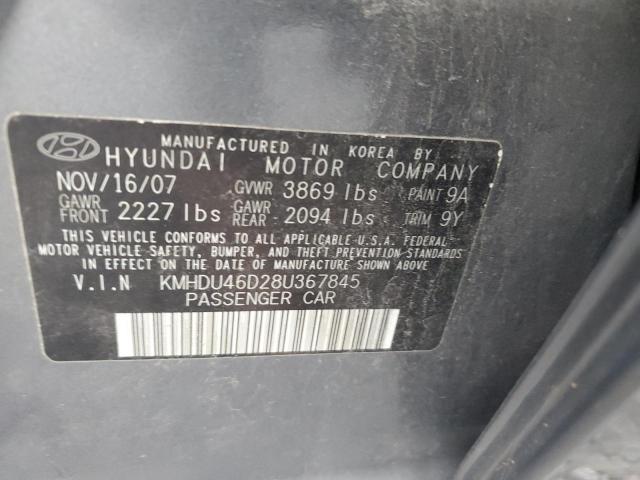 Photo 11 VIN: KMHDU46D28U367845 - HYUNDAI ELANTRA GL 