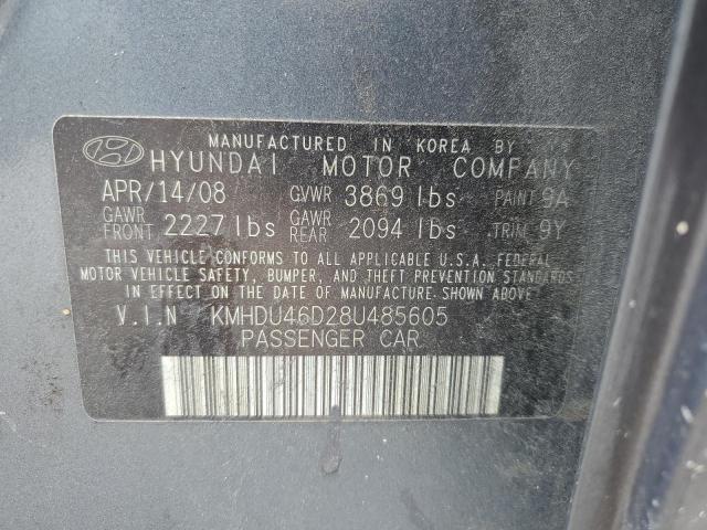 Photo 11 VIN: KMHDU46D28U485605 - HYUNDAI ELANTRA 