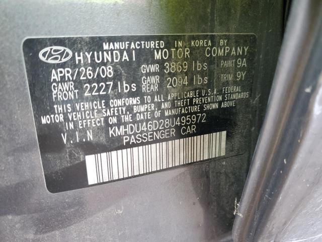 Photo 12 VIN: KMHDU46D28U495972 - HYUNDAI ELANTRA GL 