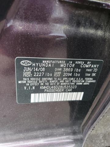 Photo 11 VIN: KMHDU46D28U535323 - HYUNDAI ELANTRA 