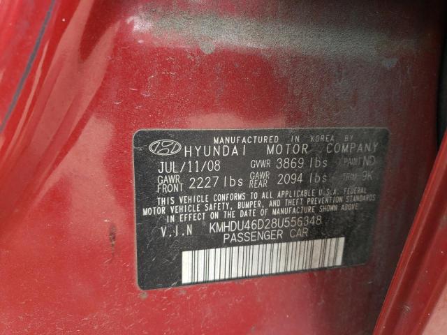 Photo 12 VIN: KMHDU46D28U556348 - HYUNDAI ELANTRA 