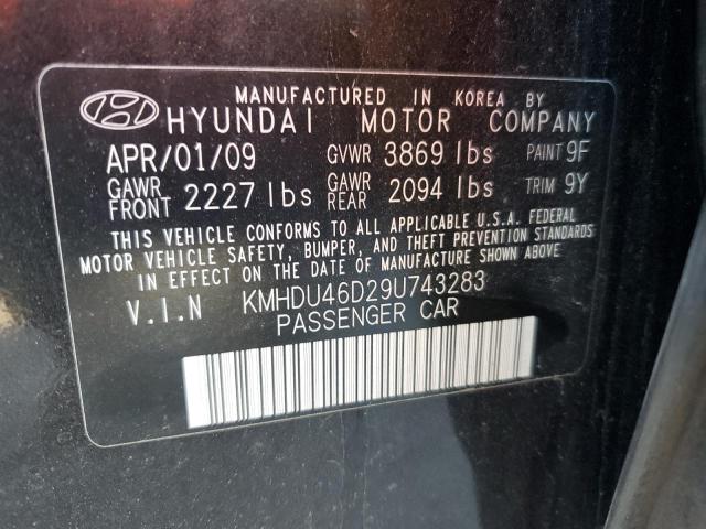 Photo 12 VIN: KMHDU46D29U743283 - HYUNDAI ELANTRA 