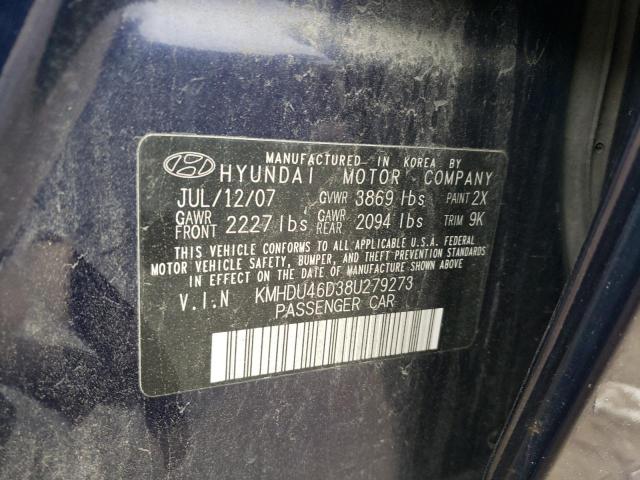 Photo 12 VIN: KMHDU46D38U279273 - HYUNDAI ELANTRA 