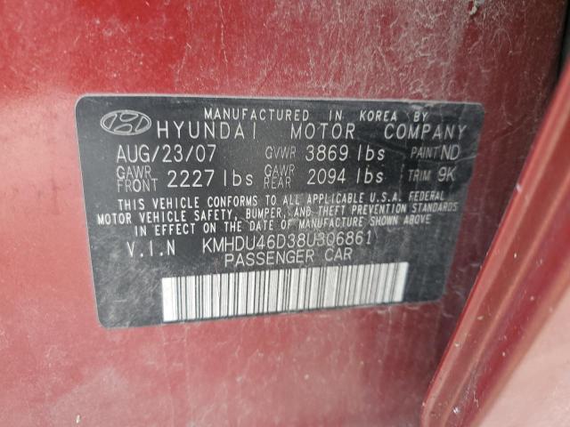 Photo 11 VIN: KMHDU46D38U306861 - HYUNDAI ELANTRA 