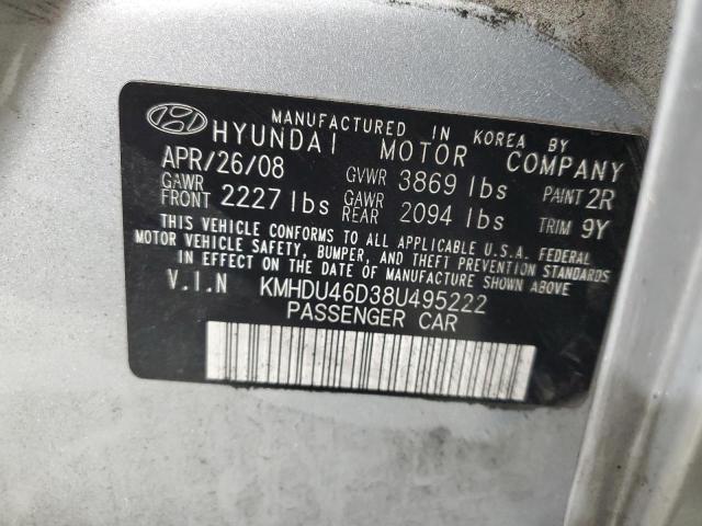 Photo 12 VIN: KMHDU46D38U495222 - HYUNDAI ELANTRA GL 