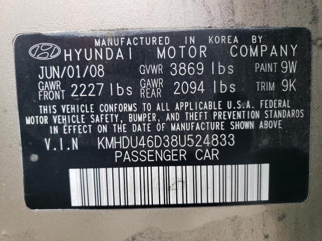 Photo 11 VIN: KMHDU46D38U524833 - HYUNDAI ELANTRA 