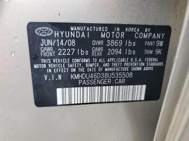 Photo 11 VIN: KMHDU46D38U535508 - HYUNDAI ELANTRA GL 