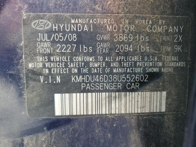 Photo 12 VIN: KMHDU46D38U552602 - HYUNDAI ELANTRA GL 