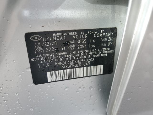 Photo 11 VIN: KMHDU46D38U560263 - HYUNDAI ELANTRA GL 