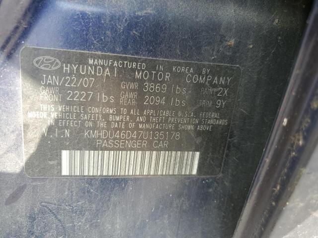 Photo 11 VIN: KMHDU46D47U135178 - HYUNDAI ELANTRA GL 