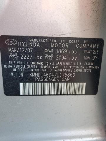 Photo 11 VIN: KMHDU46D47U175860 - HYUNDAI ELANTRA 