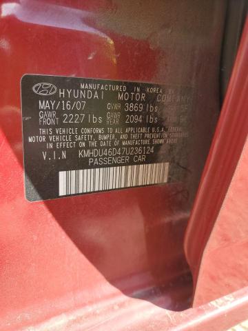 Photo 11 VIN: KMHDU46D47U236124 - HYUNDAI ELANTRA GL 