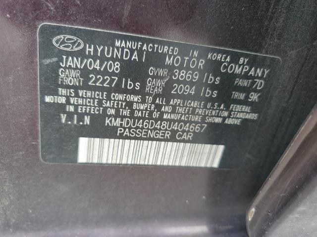 Photo 11 VIN: KMHDU46D48U404667 - HYUNDAI ELANTRA GL 