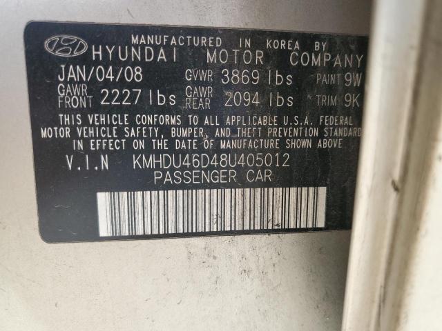 Photo 12 VIN: KMHDU46D48U405012 - HYUNDAI ELANTRA 