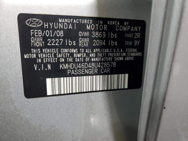 Photo 11 VIN: KMHDU46D48U428578 - HYUNDAI ELANTRA 