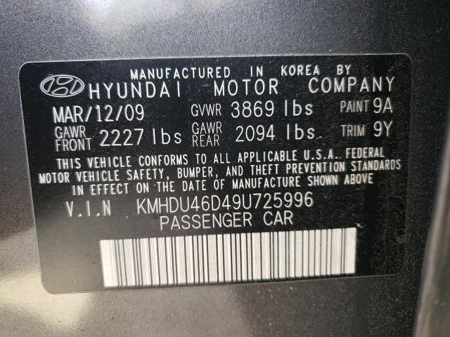 Photo 9 VIN: KMHDU46D49U725996 - HYUNDAI ELANTRA 