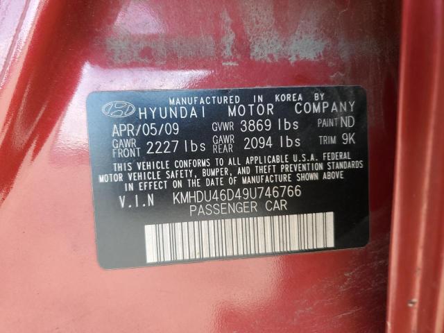 Photo 11 VIN: KMHDU46D49U746766 - HYUNDAI ELANTRA GL 