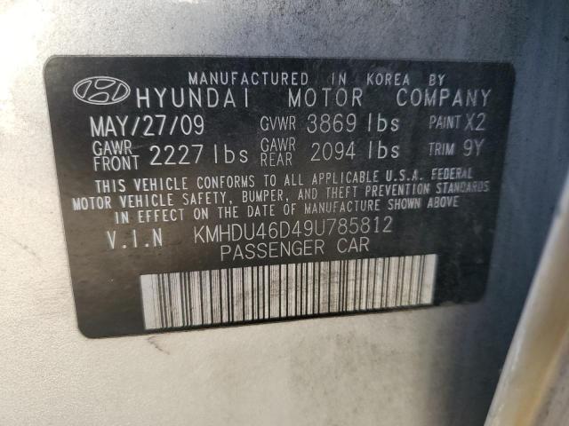 Photo 11 VIN: KMHDU46D49U785812 - HYUNDAI ELANTRA GL 