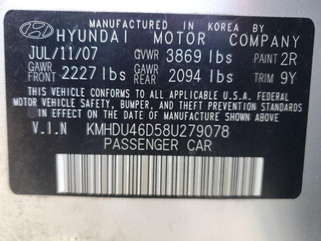 Photo 11 VIN: KMHDU46D58U279078 - HYUNDAI ELANTRA GL 