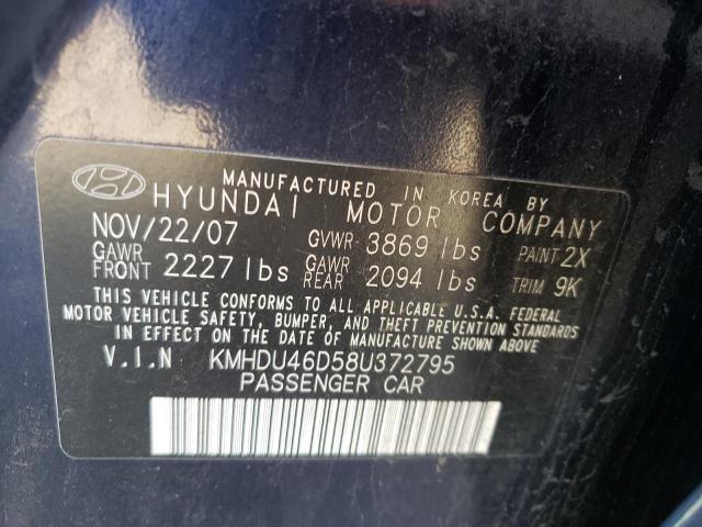 Photo 11 VIN: KMHDU46D58U372795 - HYUNDAI ELANTRA GL 