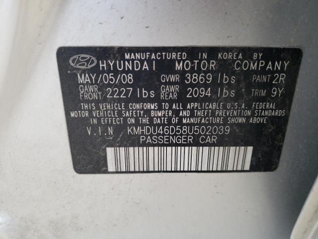 Photo 11 VIN: KMHDU46D58U502039 - HYUNDAI ELANTRA 