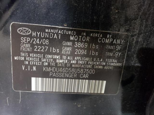 Photo 12 VIN: KMHDU46D58U587500 - HYUNDAI ELANTRA 