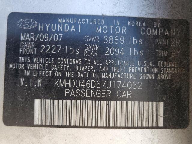 Photo 11 VIN: KMHDU46D67U174032 - HYUNDAI ELANTRA 