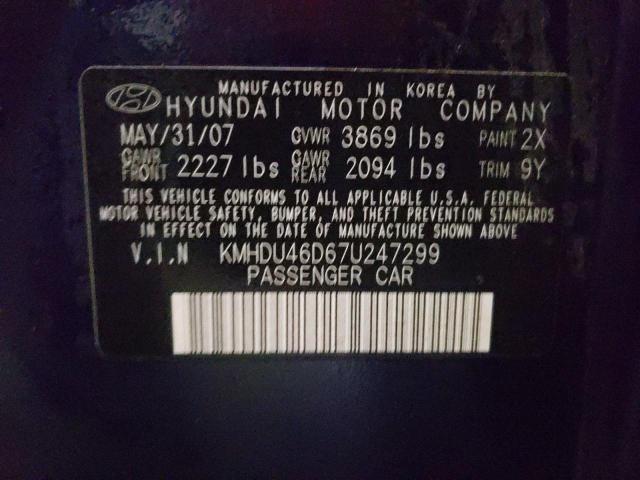 Photo 12 VIN: KMHDU46D67U247299 - HYUNDAI ELANTRA 