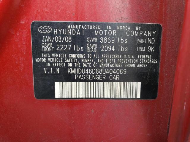 Photo 12 VIN: KMHDU46D68U404069 - HYUNDAI ELANTRA 