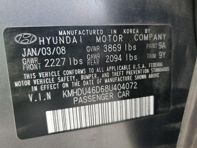 Photo 12 VIN: KMHDU46D68U404072 - HYUNDAI ELANTRA 