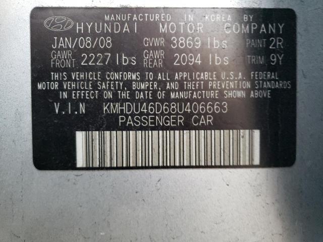 Photo 12 VIN: KMHDU46D68U406663 - HYUNDAI ELANTRA 