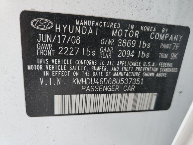 Photo 11 VIN: KMHDU46D68U537351 - HYUNDAI ELANTRA GL 