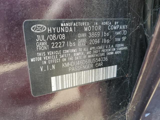 Photo 11 VIN: KMHDU46D68U554036 - HYUNDAI ELANTRA GL 