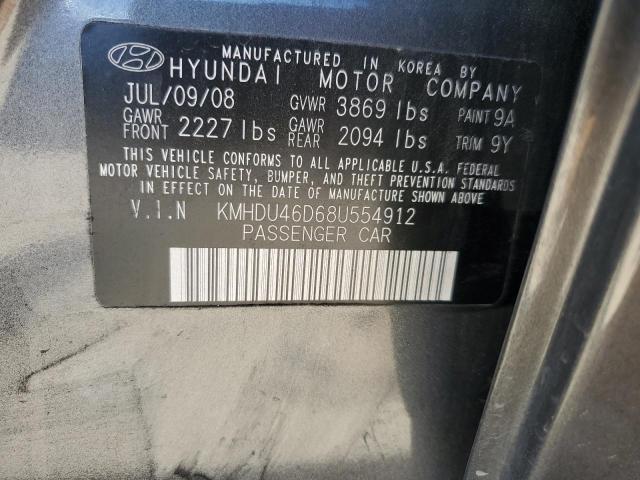 Photo 11 VIN: KMHDU46D68U554912 - HYUNDAI ELANTRA 