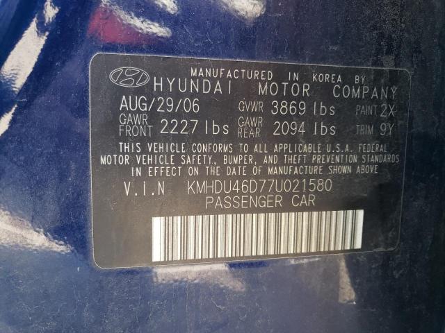 Photo 11 VIN: KMHDU46D77U021580 - HYUNDAI ELANTRA 