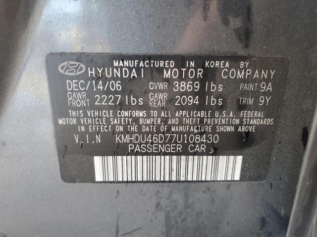 Photo 11 VIN: KMHDU46D77U108430 - HYUNDAI ELANTRA 