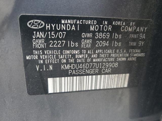 Photo 11 VIN: KMHDU46D77U129908 - HYUNDAI ELANTRA GL 