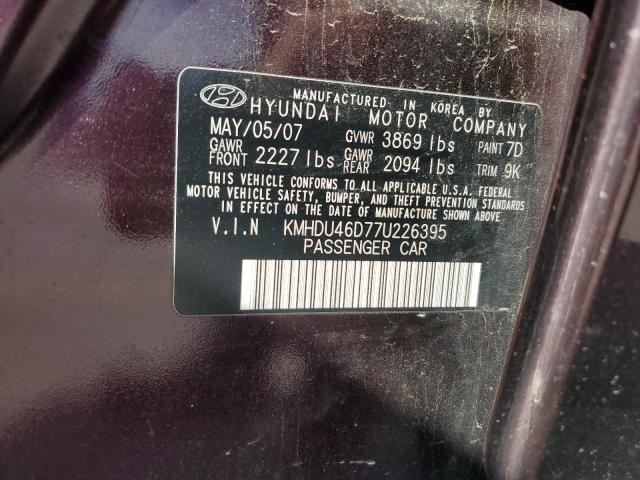 Photo 11 VIN: KMHDU46D77U226395 - HYUNDAI ELANTRA GL 