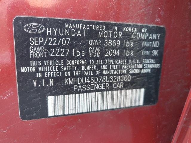 Photo 11 VIN: KMHDU46D78U328300 - HYUNDAI ELANTRA 